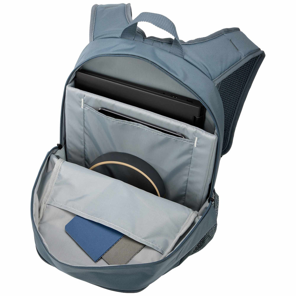 Case Logic Jaunt Recycled Backpack for 16 Inch Laptops Transfer - Gray - Left Angle Open