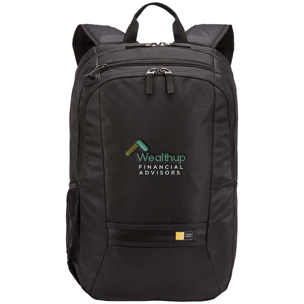 Case Logic Key Laptop Backpack, 16 Inch Embroidery - Black - Front