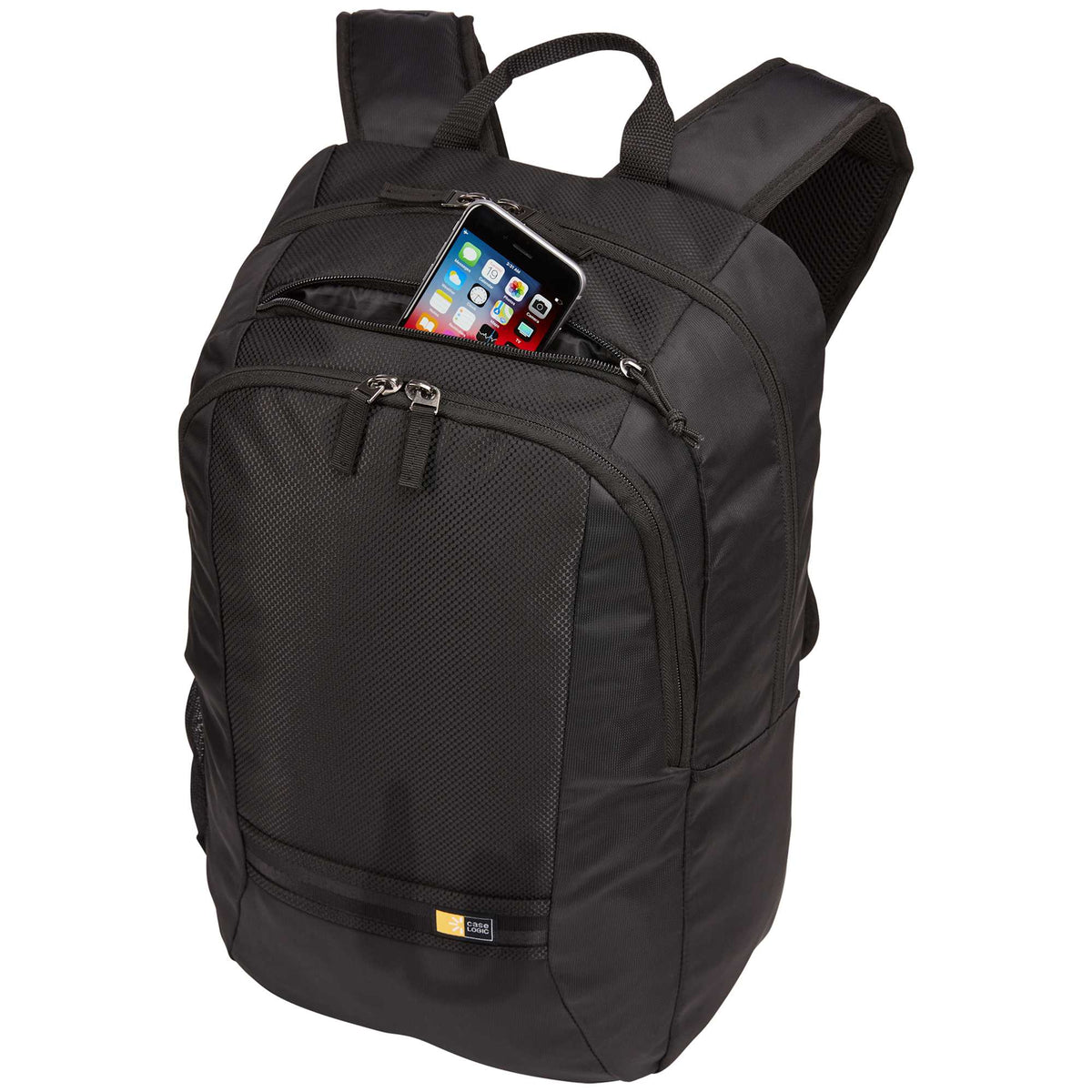 Case Logic Key Laptop Backpack, 16 Inch Embroidery - Black - Left Angle 2