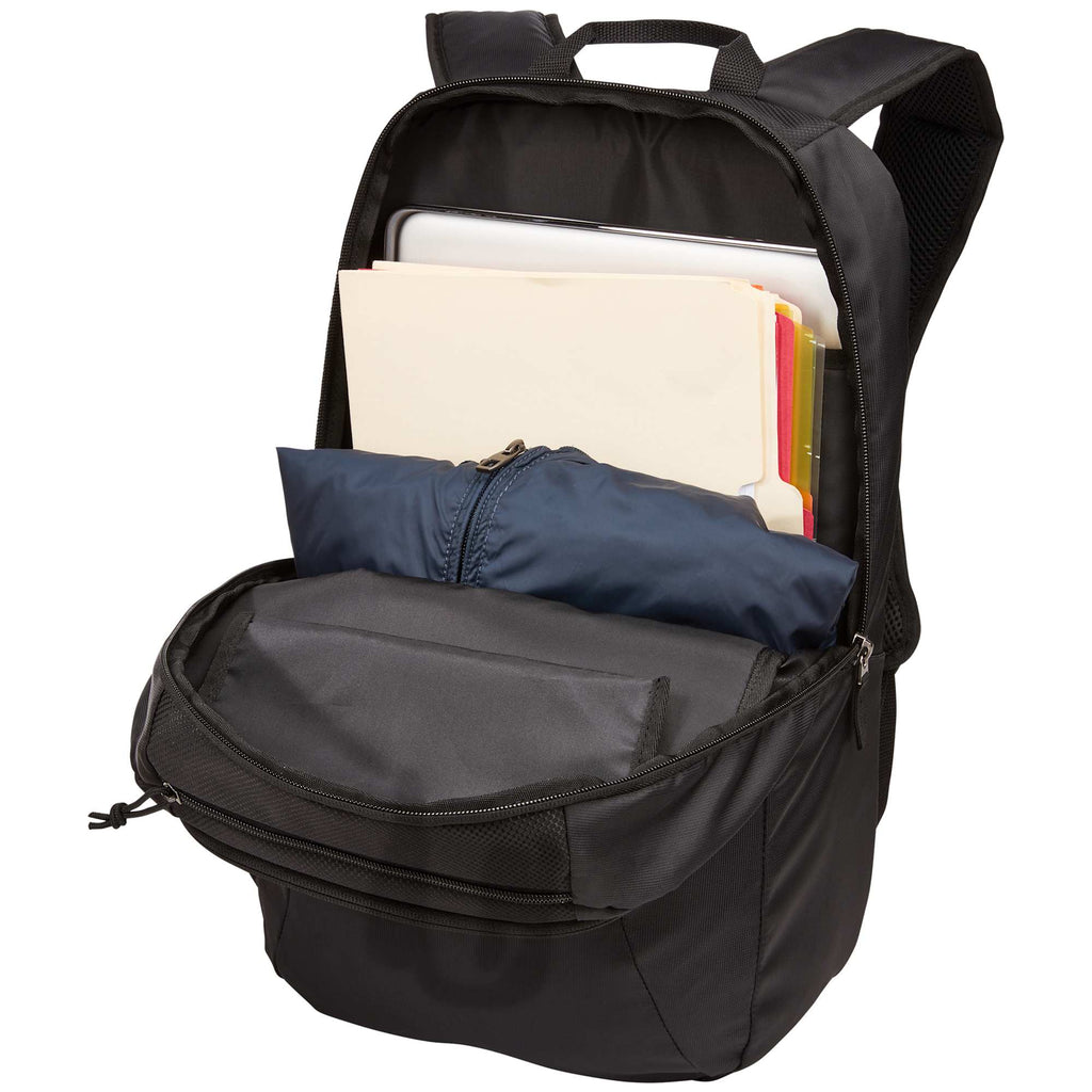 Case Logic Key Laptop Backpack, 16 Inch Embroidery - Black - Left Angle Open