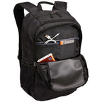 Case Logic Key Laptop Backpack, 16 Inch Embroidery - Black - Right Angle Open