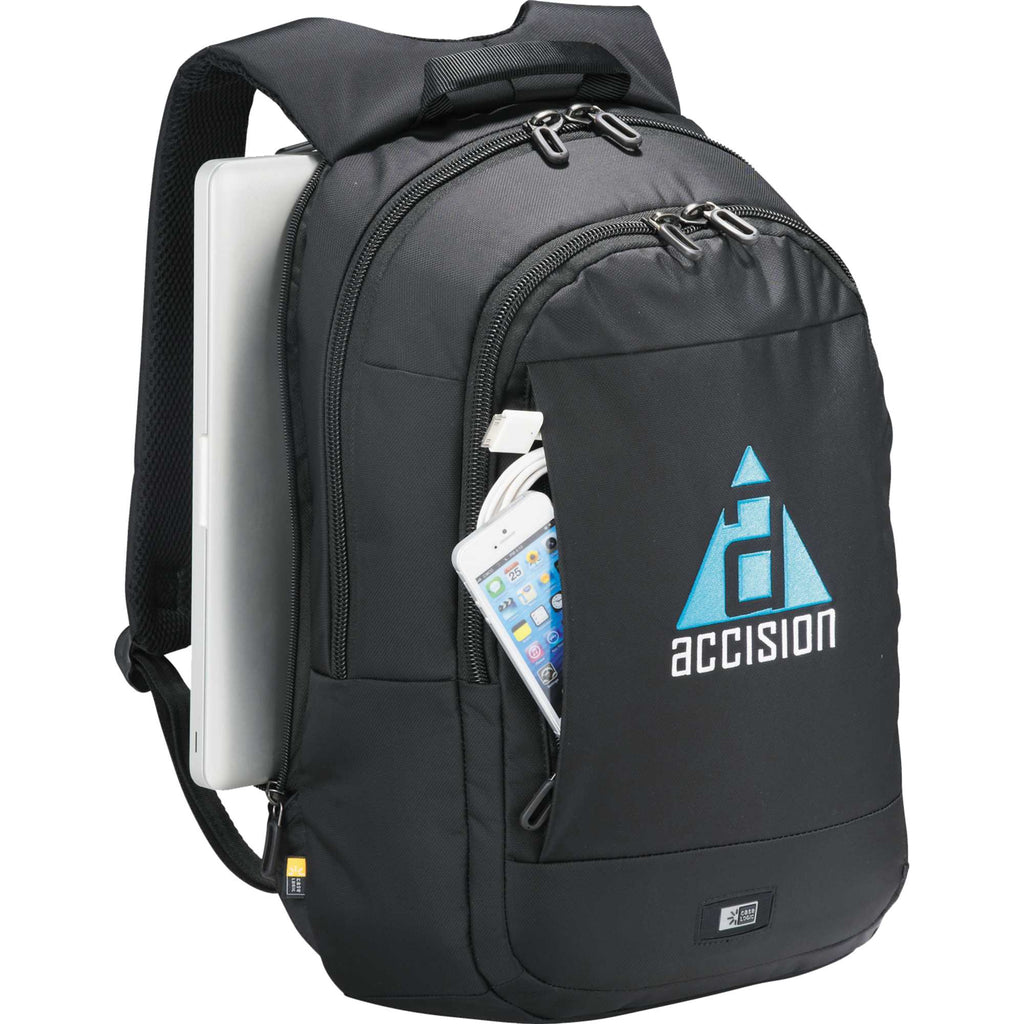 Case Logic Laptop and Tablet Backpack, 16 Inch Embroidery - Black - Photo