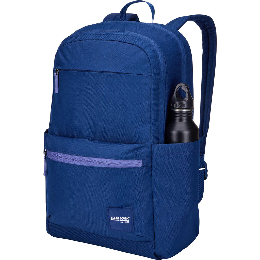 Case Logic Uplink Recycled Laptop Backpack, 26L - Navy Blue - Left Angle