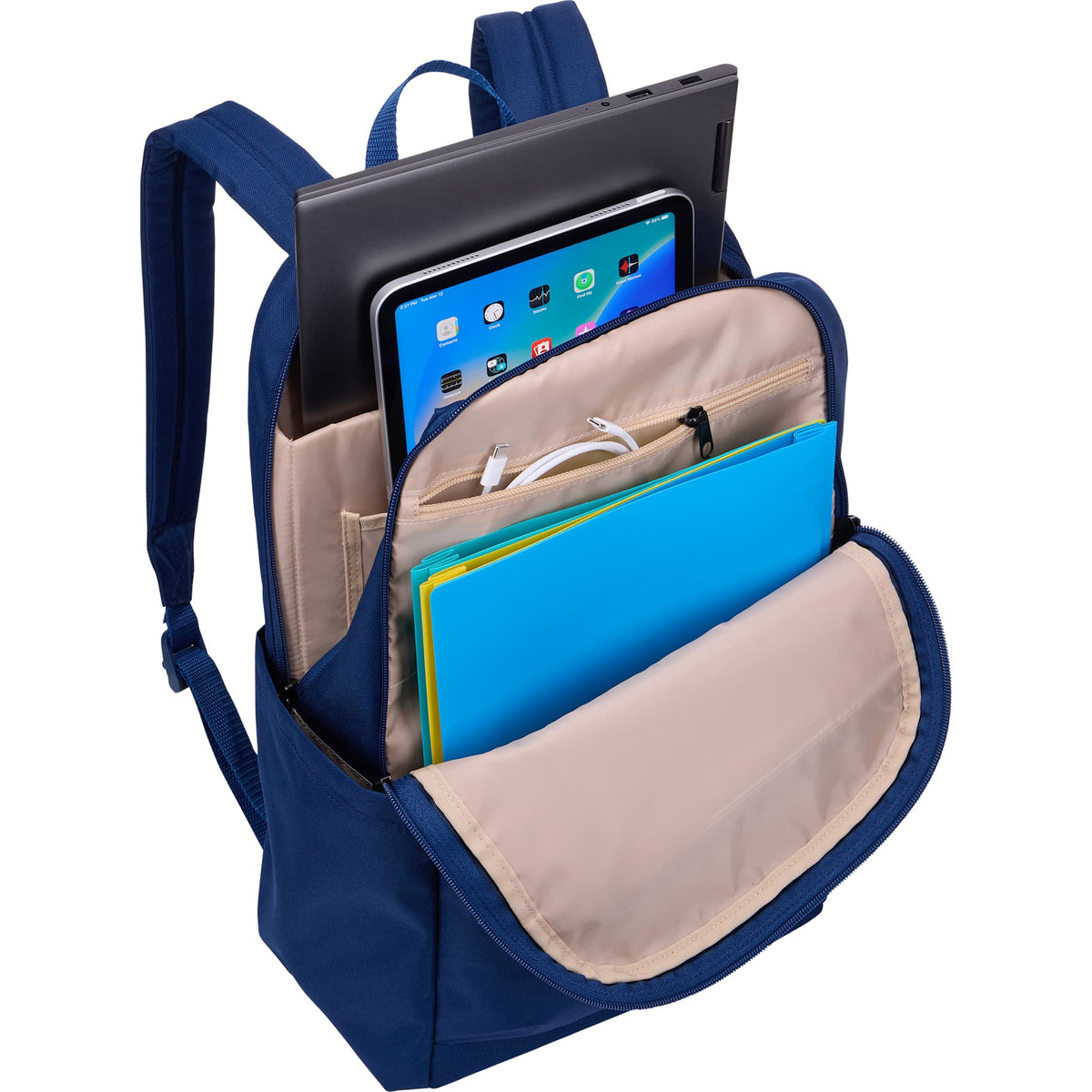 Case Logic Uplink Recycled Laptop Backpack, 26L - Navy Blue - Right Angle