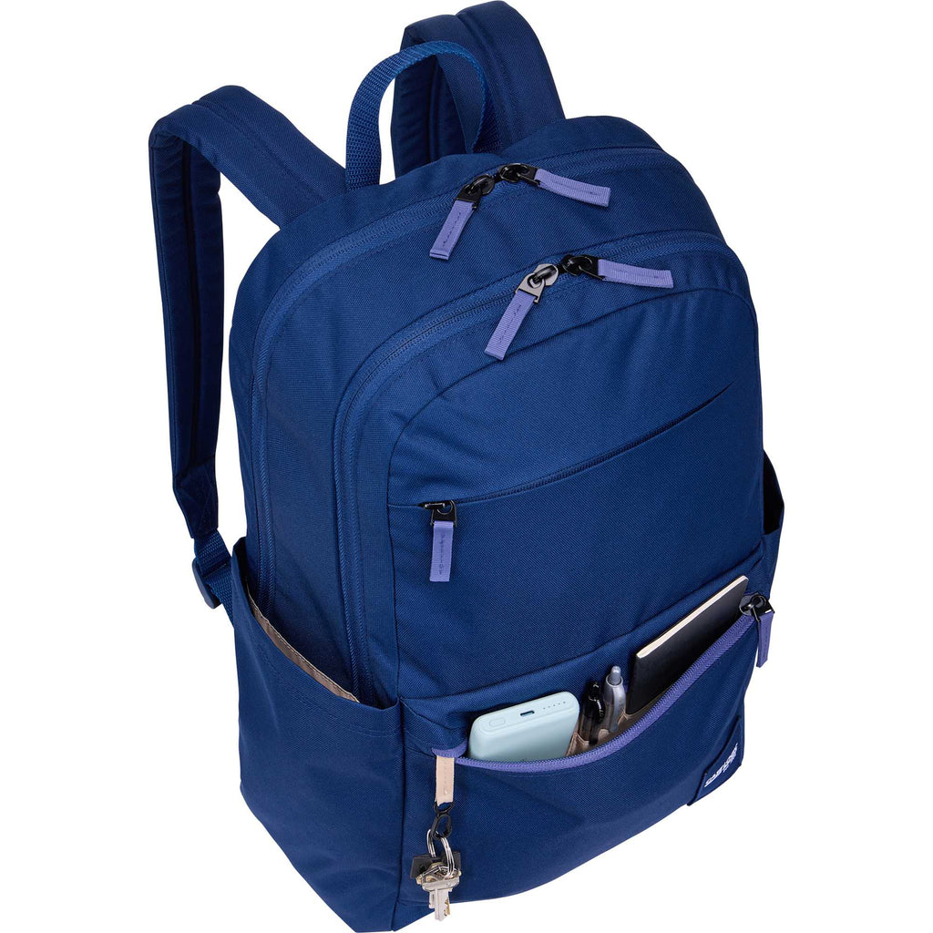 Case Logic Uplink Recycled Laptop Backpack, 26L Transfer - Navy Blue - Right Angle 3