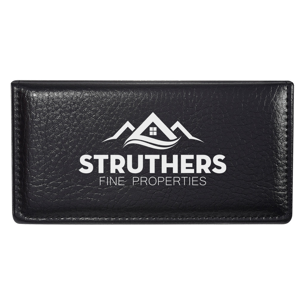Case of Sticky Notes with Calendar, Leather Look - Black - Silk Screen