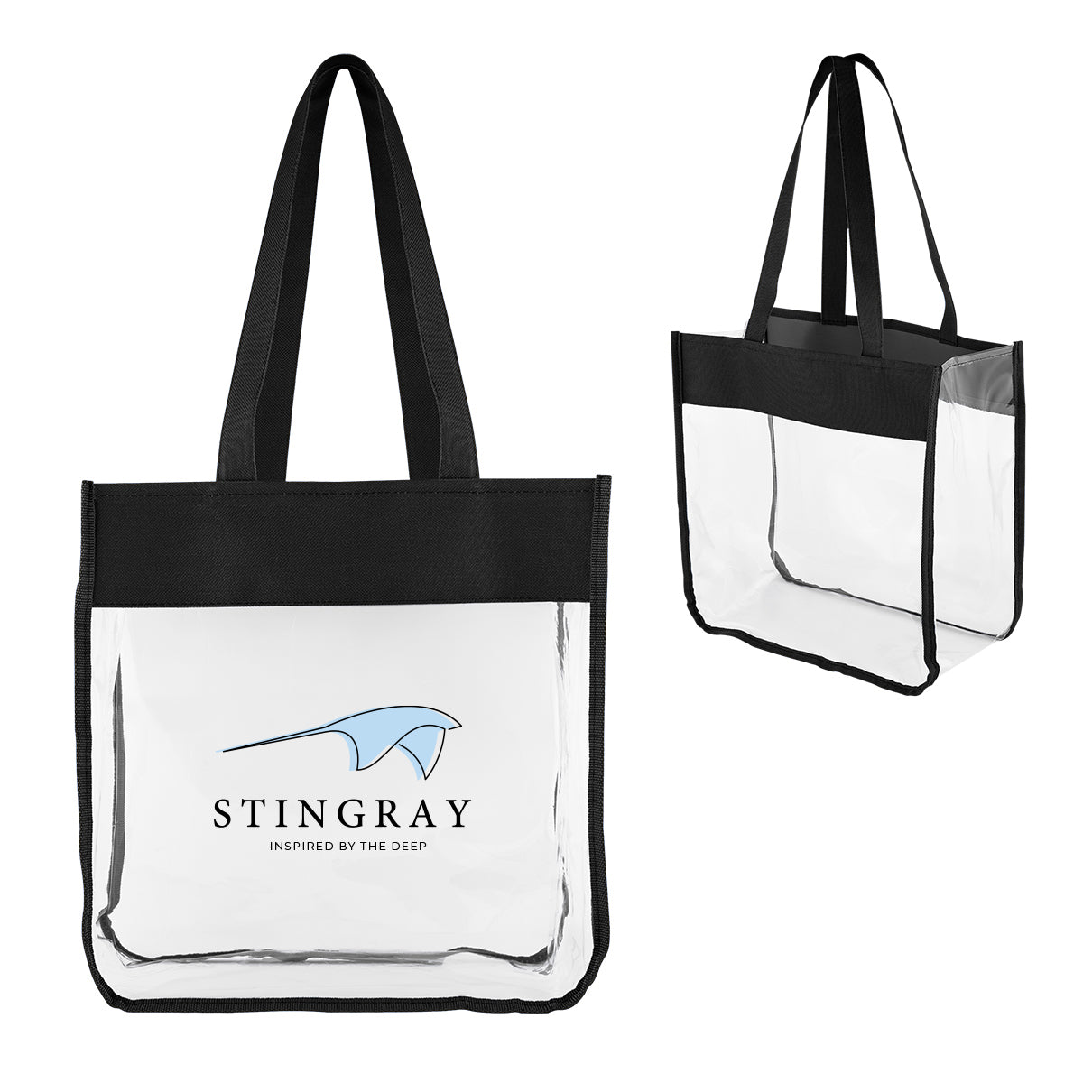 Cassie Tote Bag in Clear EVA - Clear with Black - Colorbrite