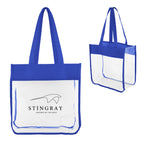 Cassie Tote Bag in Clear EVA - Clear With Royal - Silk Screen