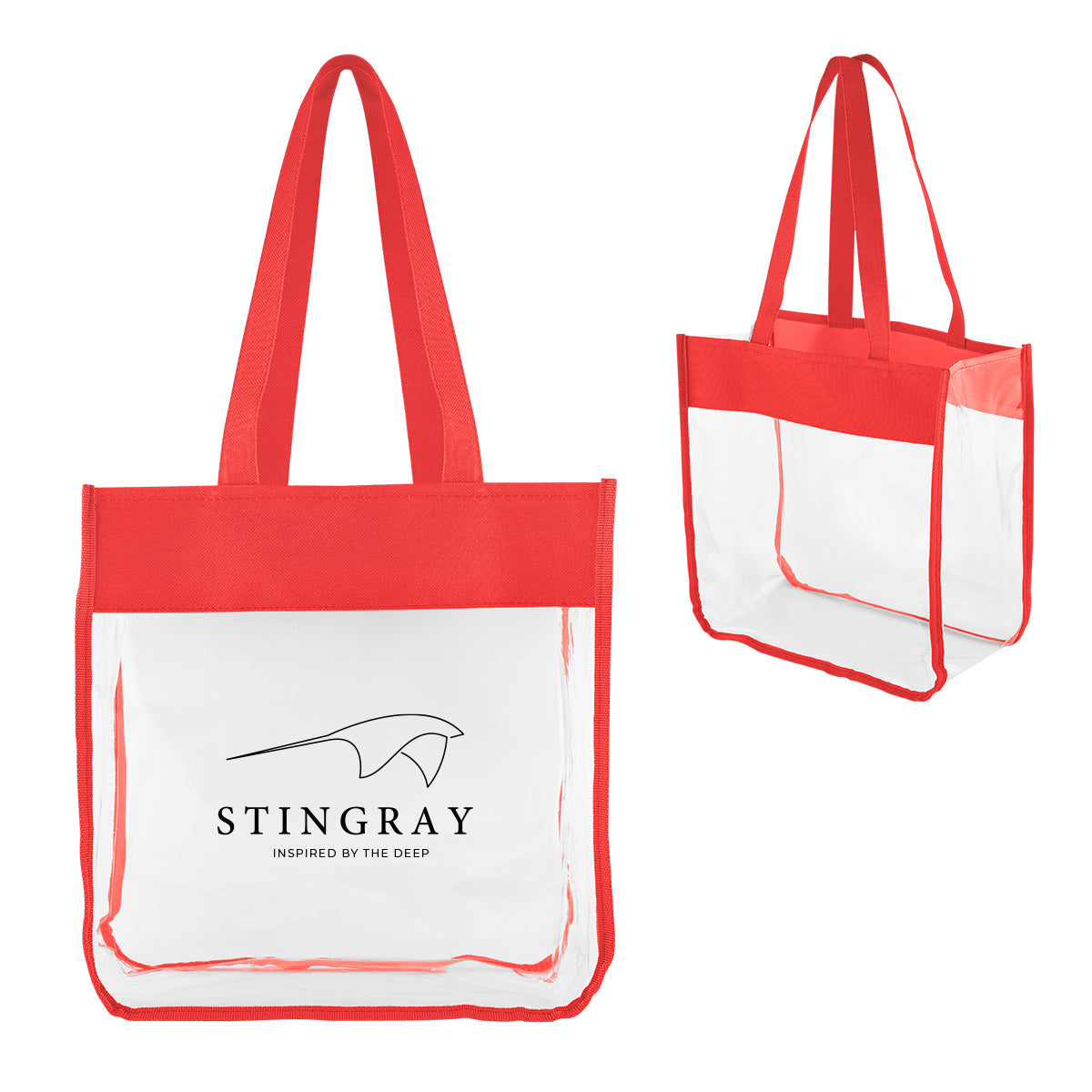 Cassie Tote Bag in Clear EVA - Red - Silk Screen