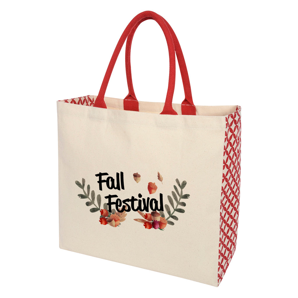 Catalina Cotton Canvas Tote Bag, 10 oz - Red - Colorbrite