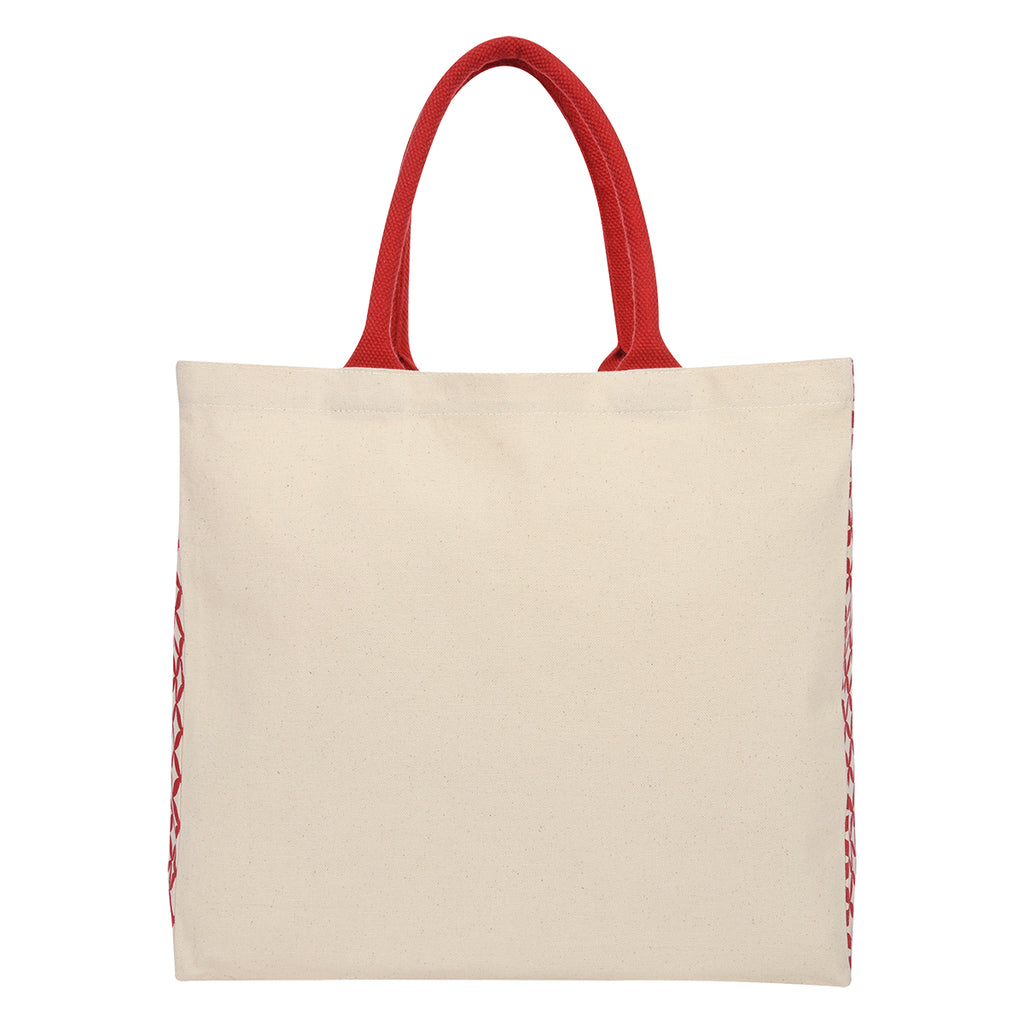 Catalina Cotton Canvas Tote Bag, 10 oz - Red - Front