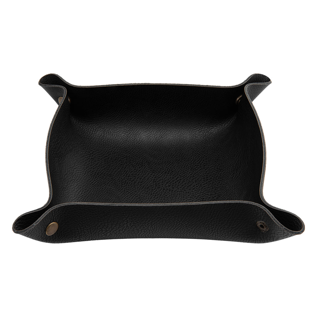 Catchall Tray in Leatherette - Black - Angle