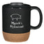 Ceramic Mug with Cork Base, 14 oz Laser Engraving - Black - Ceramic