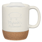 Ceramic Mug with Cork Base, 14 oz Laser Engraving - White - Laser Engraving