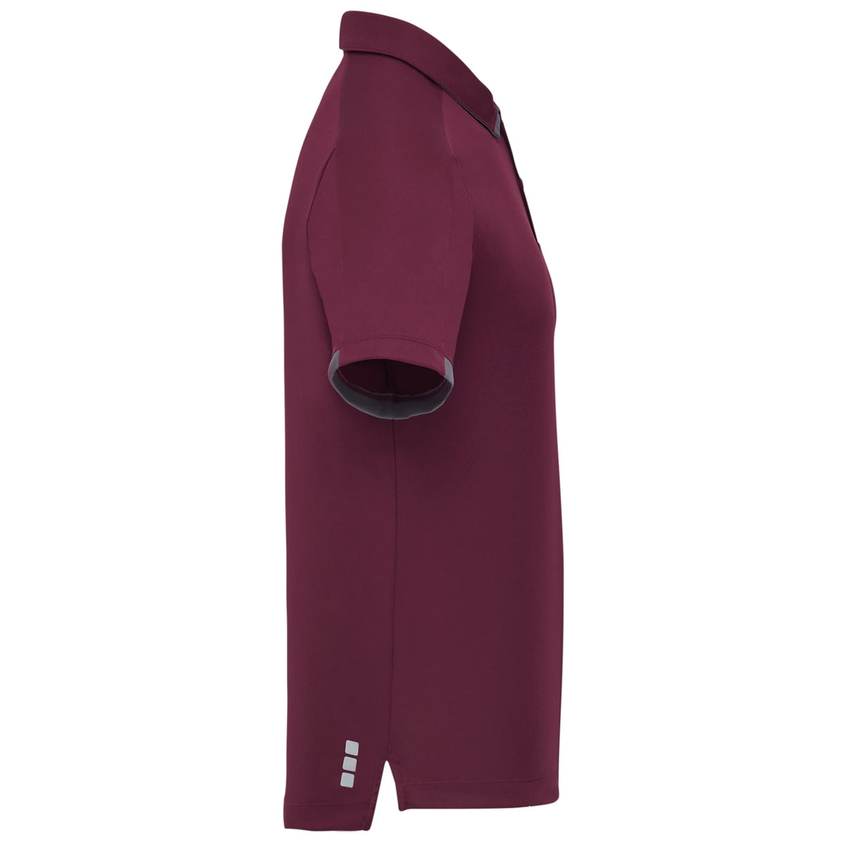Cerrado Performance Polo with Contrast Details for Men Debossing - Maroon/Grey Storm - Right Side