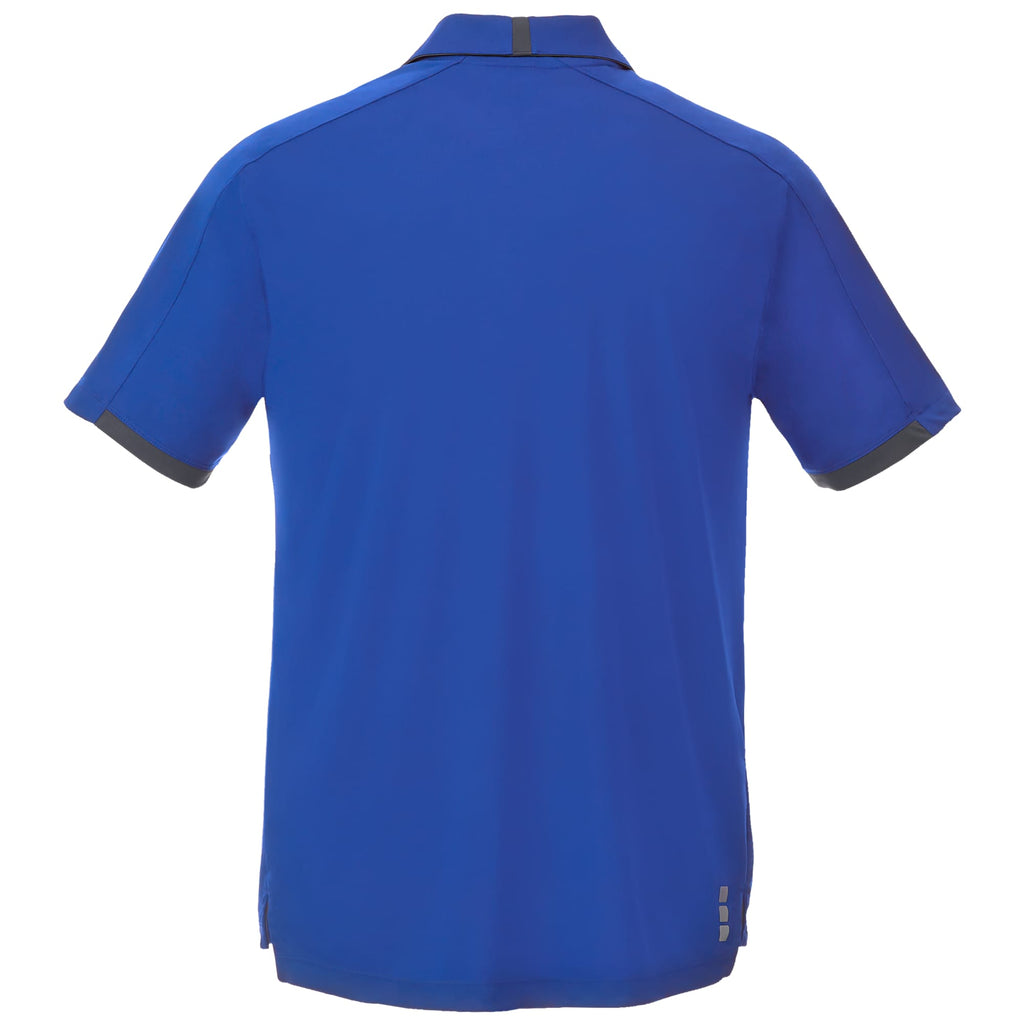 Cerrado Performance Polo with Contrast Details for Men Debossing - New Royal/Grey Storm - Back Flat
