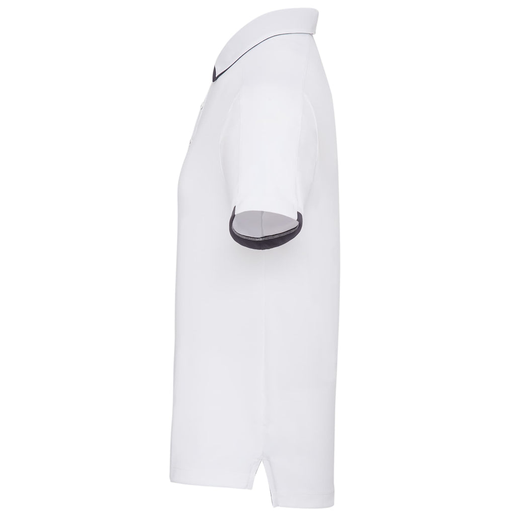 Cerrado Performance Polo with Contrast Details for Men Debossing - White/Grey Storm - Left Side