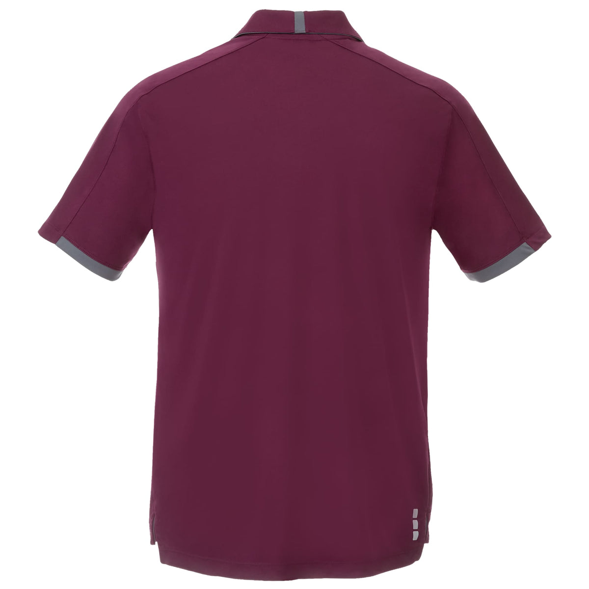Cerrado Performance Polo with Contrast Details for Men Embroidery - Maroon/Grey Storm - Back Flat