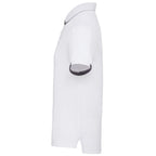 Cerrado Performance Polo with Contrast Details for Men Embroidery - White/Grey Storm - Left Side