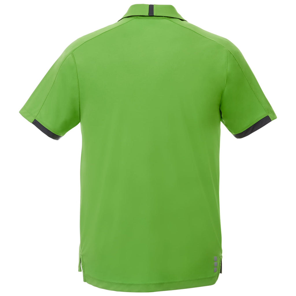 Cerrado Performance Polo with Contrast Details for Men Laser Engraving - Apple/Grey Storm - Back Flat