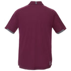 Cerrado Performance Polo with Contrast Details for Men Laser Engraving - Maroon/Grey Storm - Back Flat