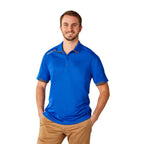 Cerrado Performance Polo with Contrast Details for Men Transfer - New Royal/Grey Storm - Front On Model
