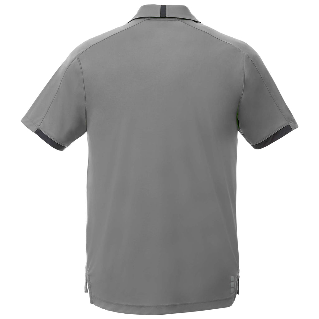 Cerrado Performance Polo with Contrast Details for Men Transfer - Quarry/Grey Storm - Back Flat