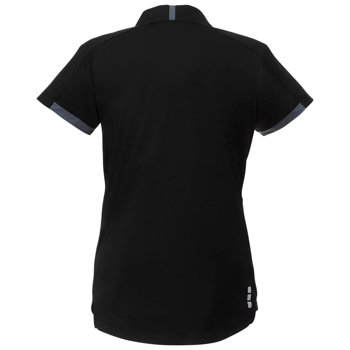 Cerrado V-Neck Performance Polo for Women Debossing - Black/Grey Storm - Back Flat