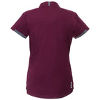 Cerrado V-Neck Performance Polo for Women Debossing - Maroon/Grey Storm - Back Flat