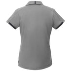 Cerrado V-Neck Performance Polo for Women Debossing - Quarry/Grey Storm - Back Flat
