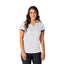 Cerrado V-Neck Performance Polo for Women Debossing - White/Grey Storm - On Model