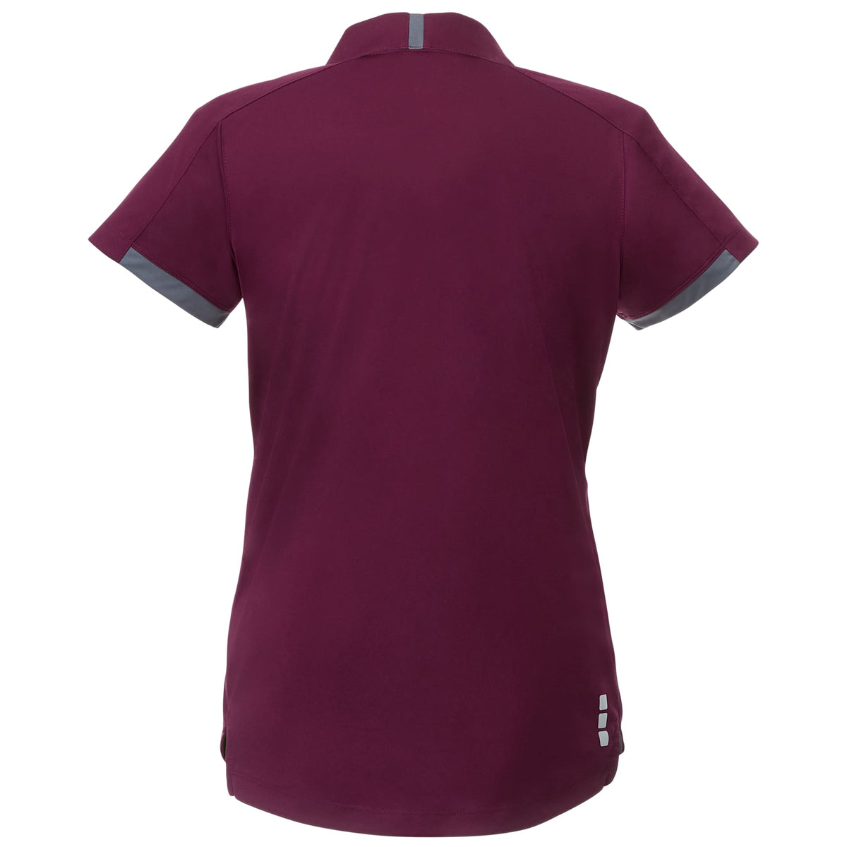 Cerrado V-Neck Performance Polo for Women Embroidery - Maroon/Grey Storm - Back Flat