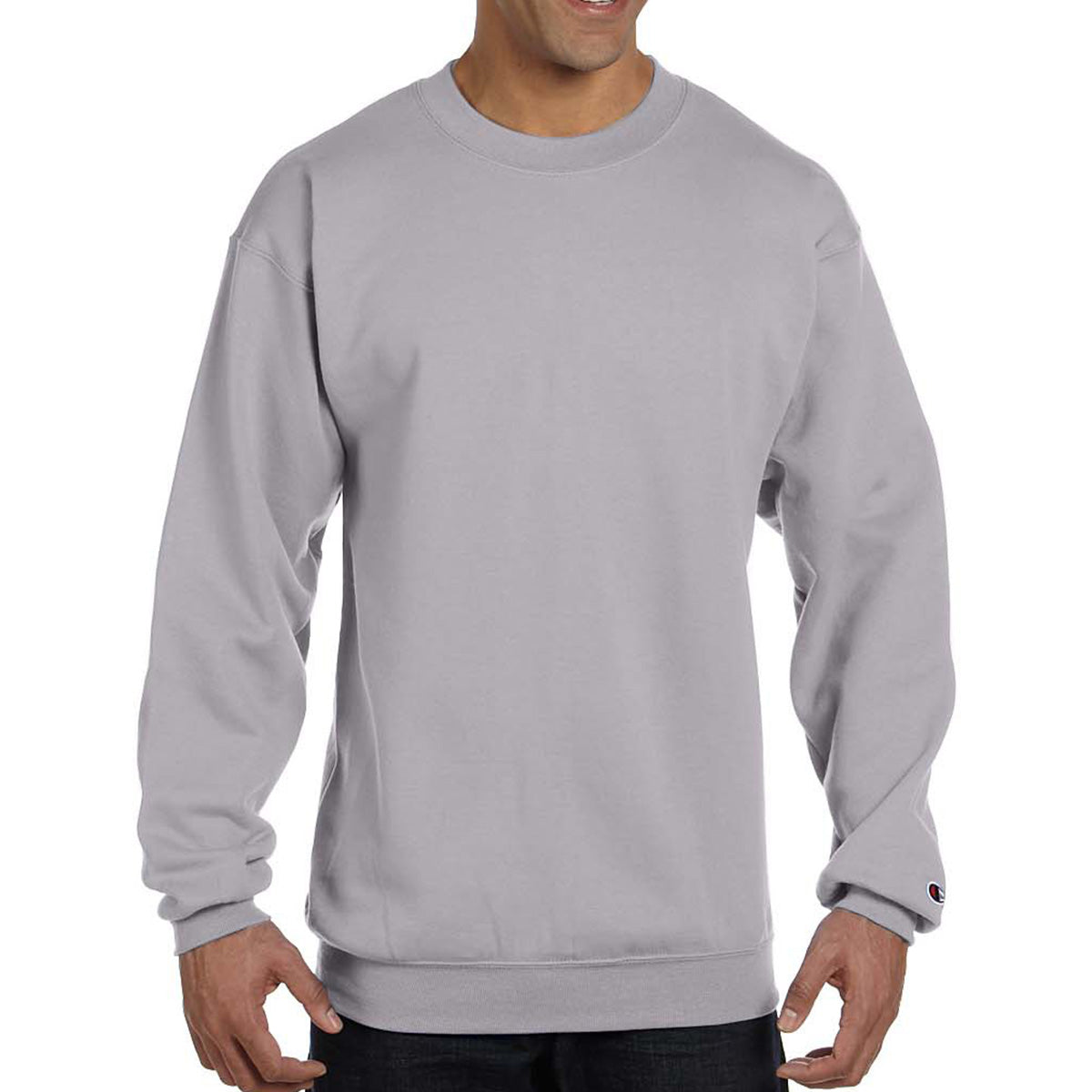 Champion Crewneck Sweatshirt, Double Dry Eco - Light Steel - front