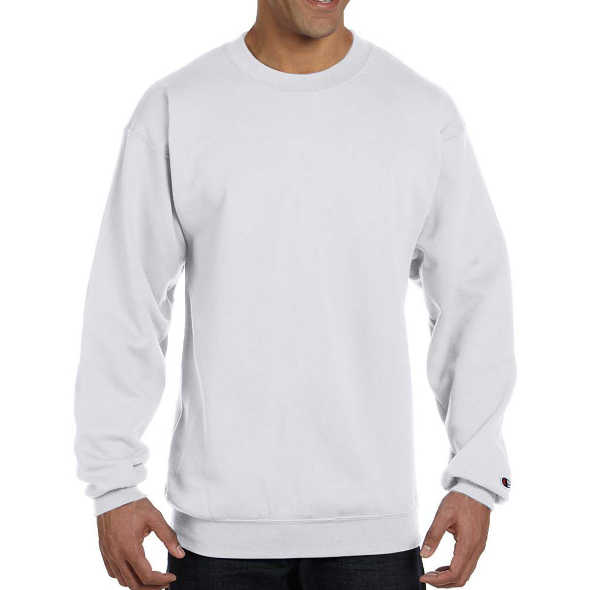Champion Crewneck Sweatshirt, Double Dry Eco - White