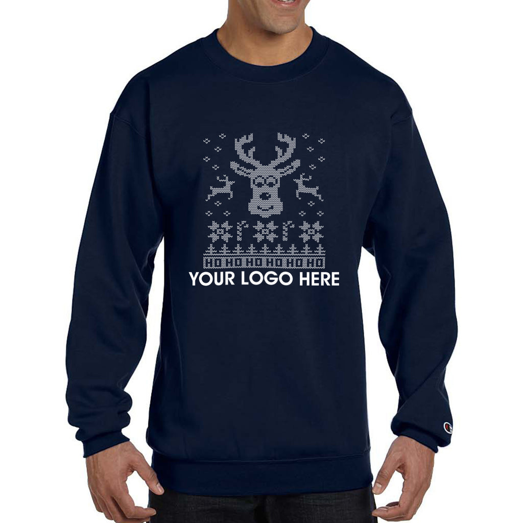 Champion Double Dry Eco Ugly Sweater Crewneck - Navy - Deer