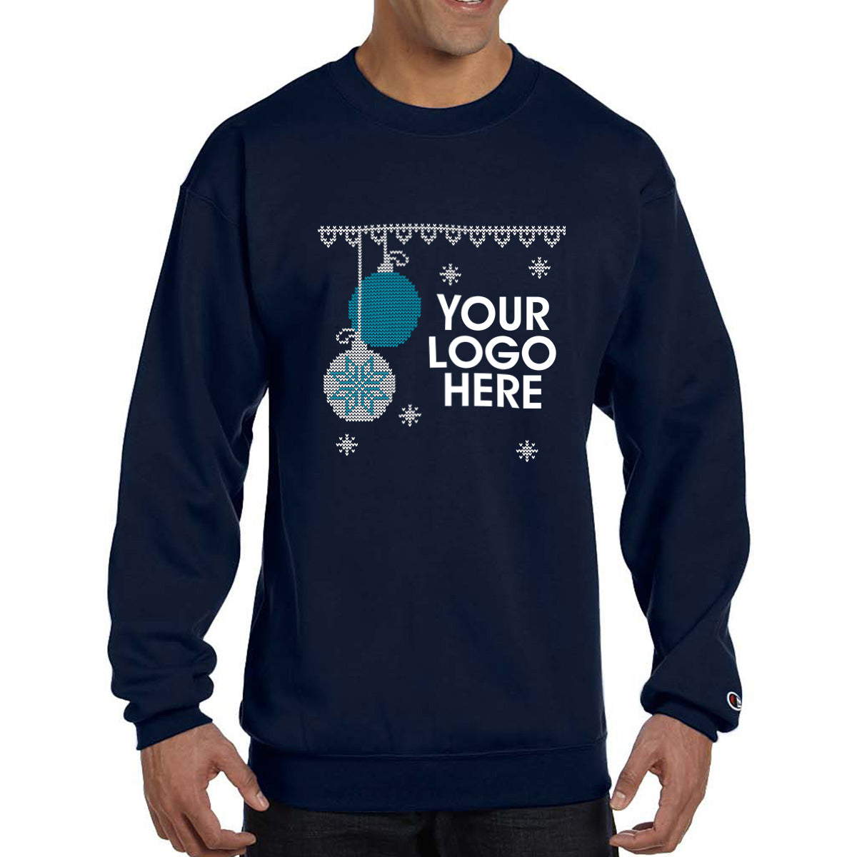 Champion Double Dry Eco Ugly Sweater Crewneck - Navy - Ornament