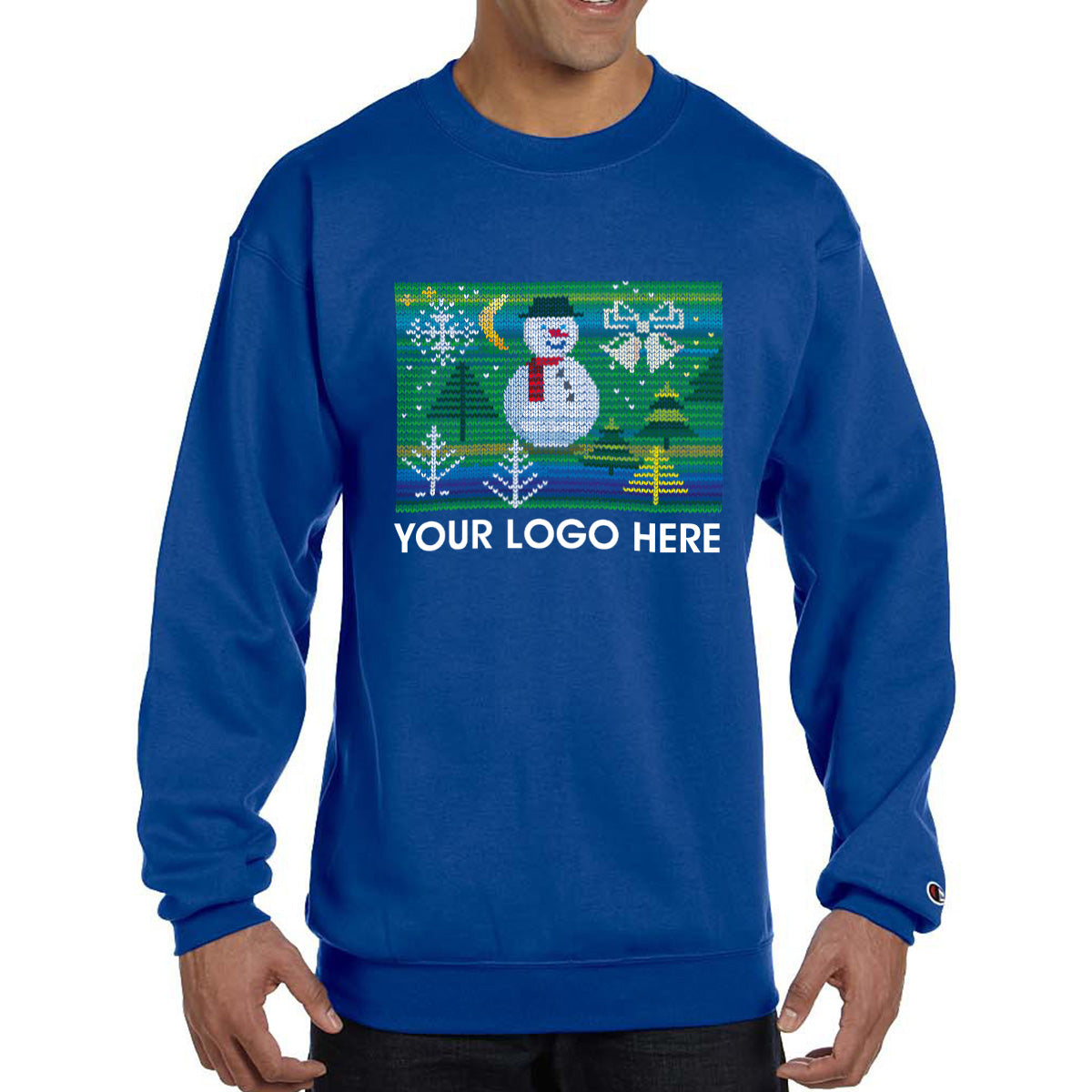 Champion Double Dry Eco Ugly Sweater Crewneck - Royal Blue - Snowman
