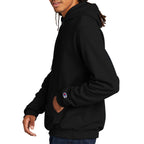 Champion Pullover Hooded Sweatshirt, Double Dry Eco - Black - model_side