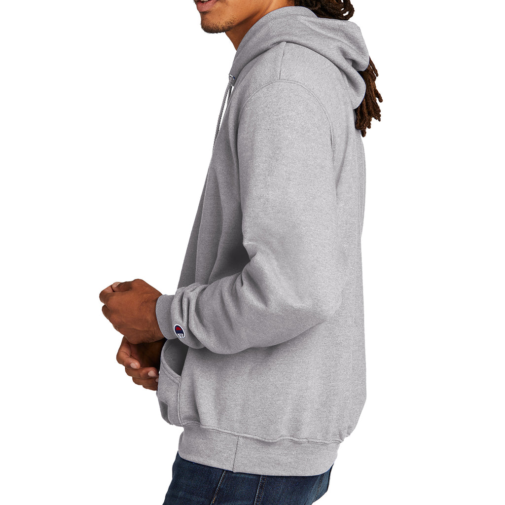 Champion Pullover Hooded Sweatshirt, Double Dry Eco - Light Steel - model_side