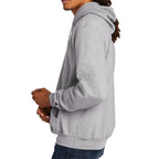 Champion Pullover Hooded Sweatshirt, Double Dry Eco - Light Steel - model_side
