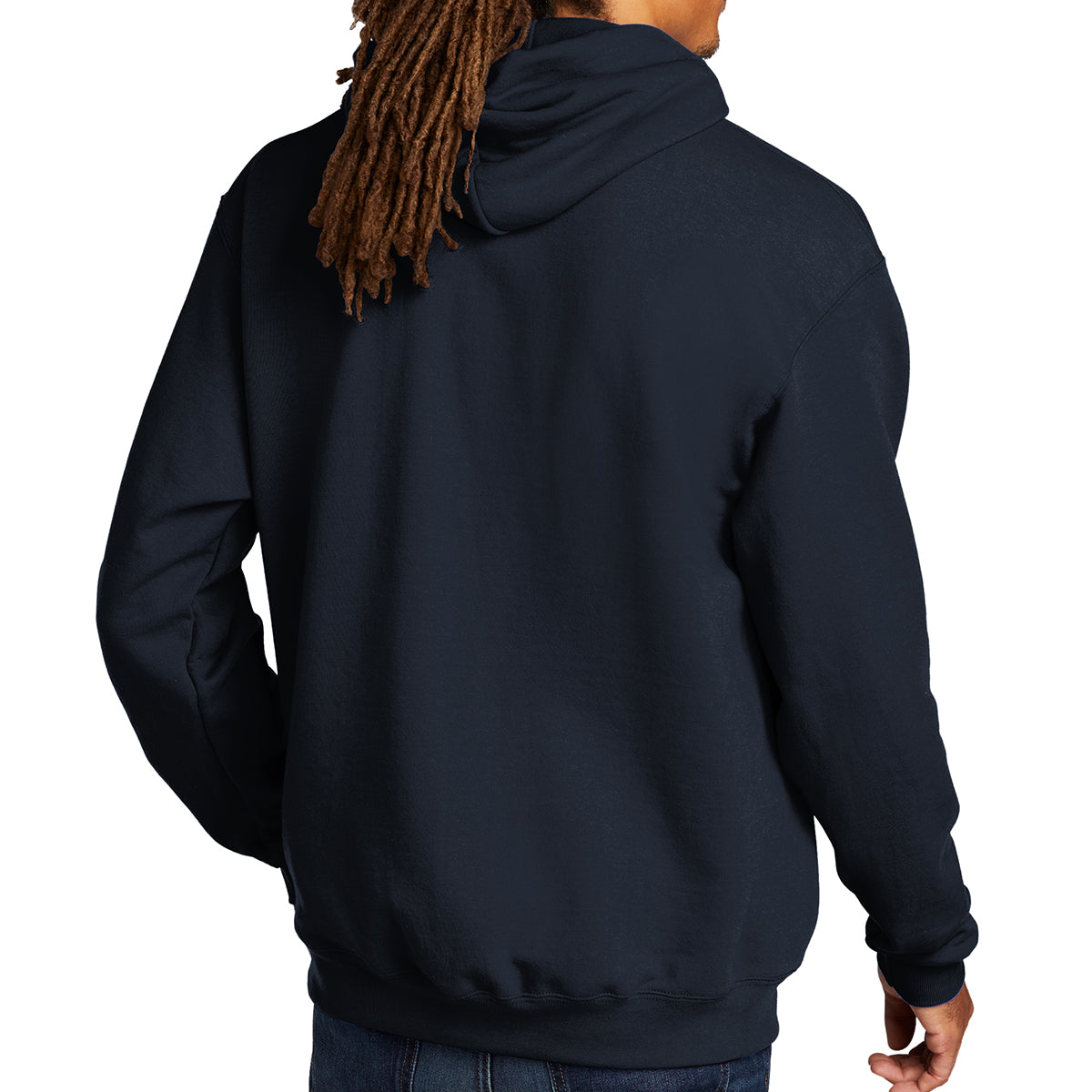 Champion Pullover Hooded Sweatshirt, Double Dry Eco - Navy - model_back