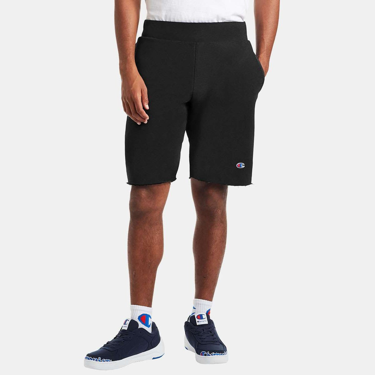 Champion Unisex Reverse Weave® Shorts - Black - On Model Front