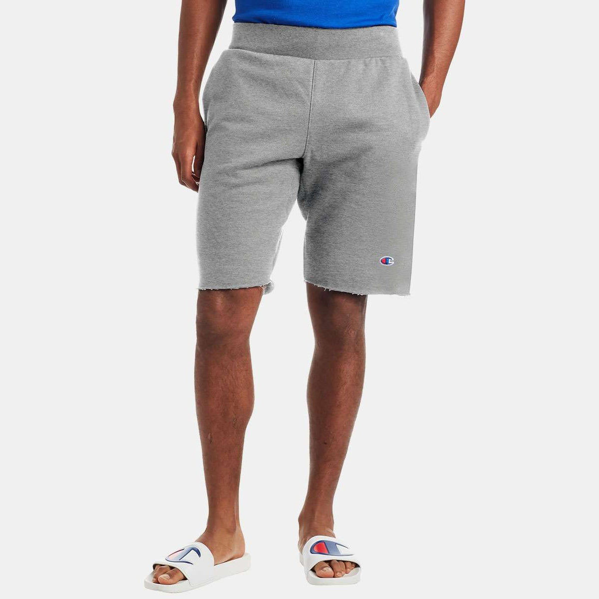 Champion Unisex Reverse Weave® Shorts - Oxford Grey - On Model Front