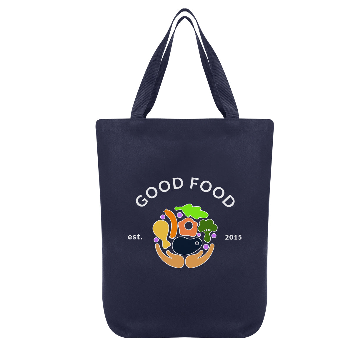 Chandler Cotton Tote Bag, 12 oz - Navy - Colorbrite