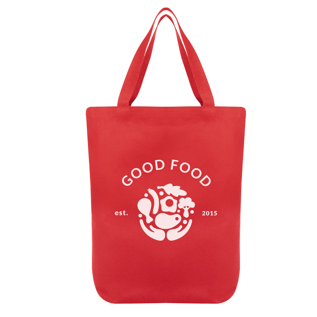 Chandler Cotton Tote Bag, 12 oz - Red - Silk Screen