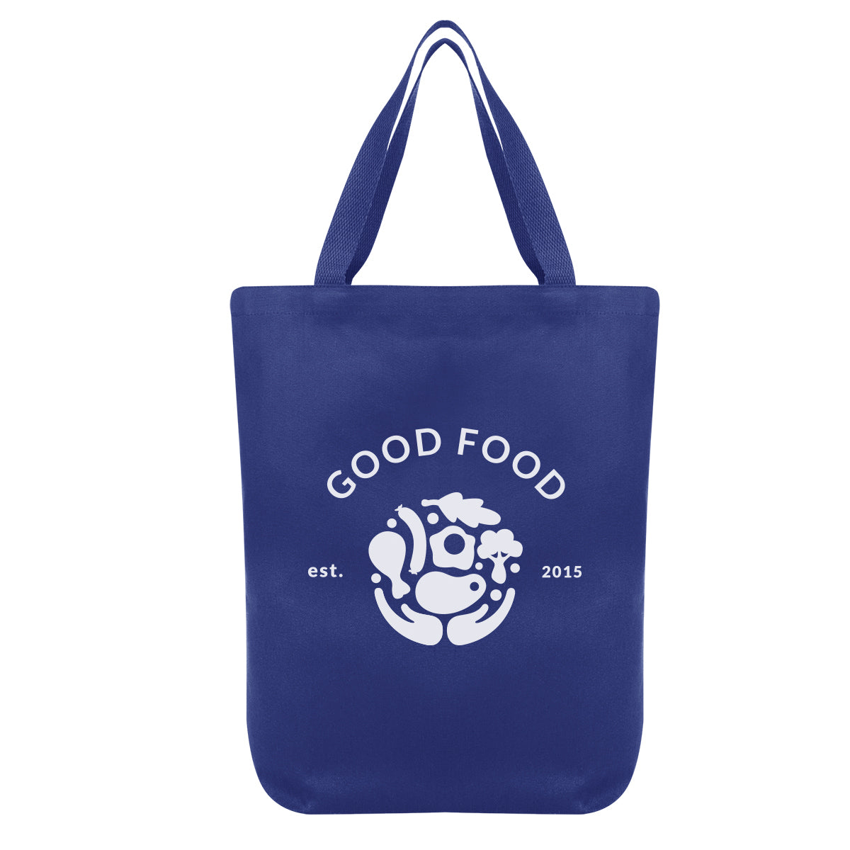Chandler Cotton Tote Bag, 12 oz - Royal Blue - Silk Screen