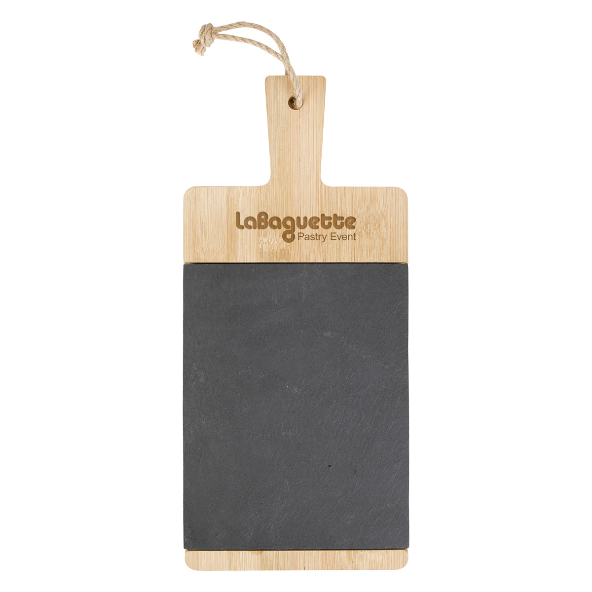 Charcuterie Cutting Board in Bamboo and Slate - Wood - Laser Engraving