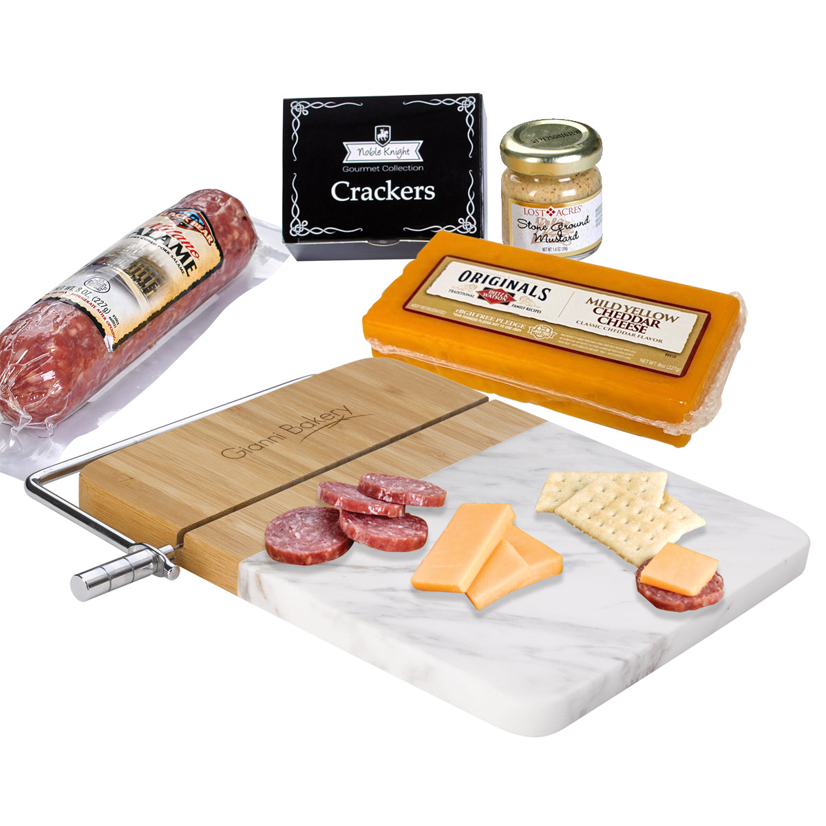 Charcuterie Set with a Marble Cutting Board - Marble Cutting Board Charcuterie Set