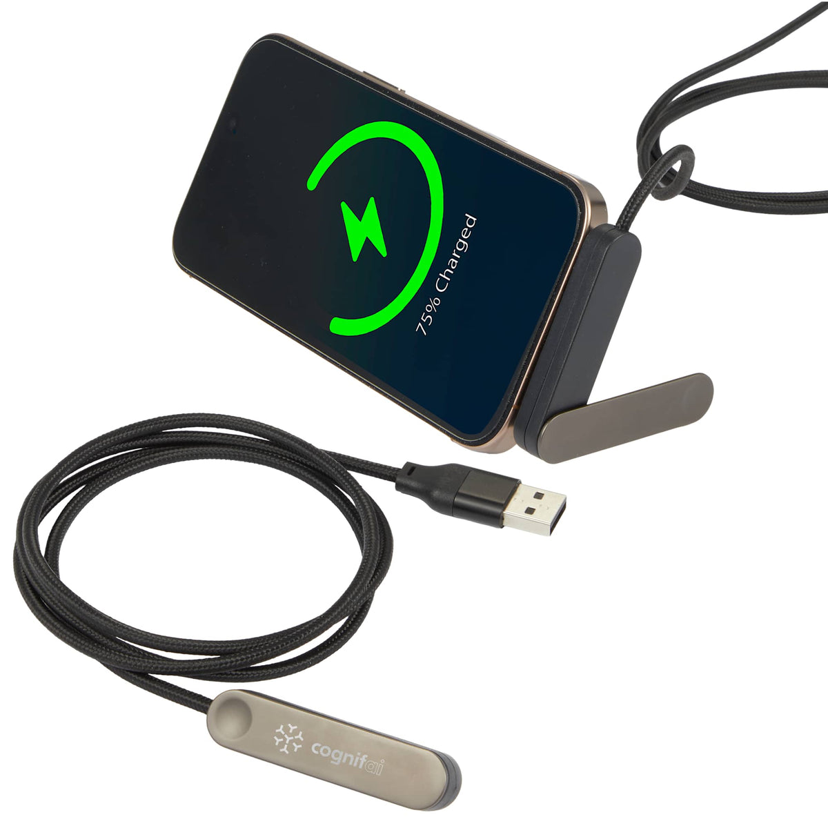 ChargeStand Fast Charging Cable with Phone Stand - Black - Default
