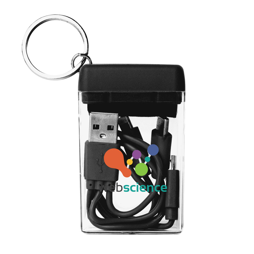 Charging Cable and Screen Cleaner Set, Four-Way - Black - Full Color